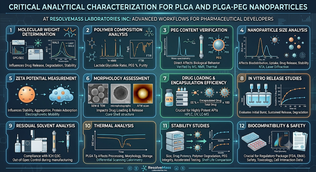 Critical Analytical Characterization for PLGA and PLGA-PEG Nanoparticles