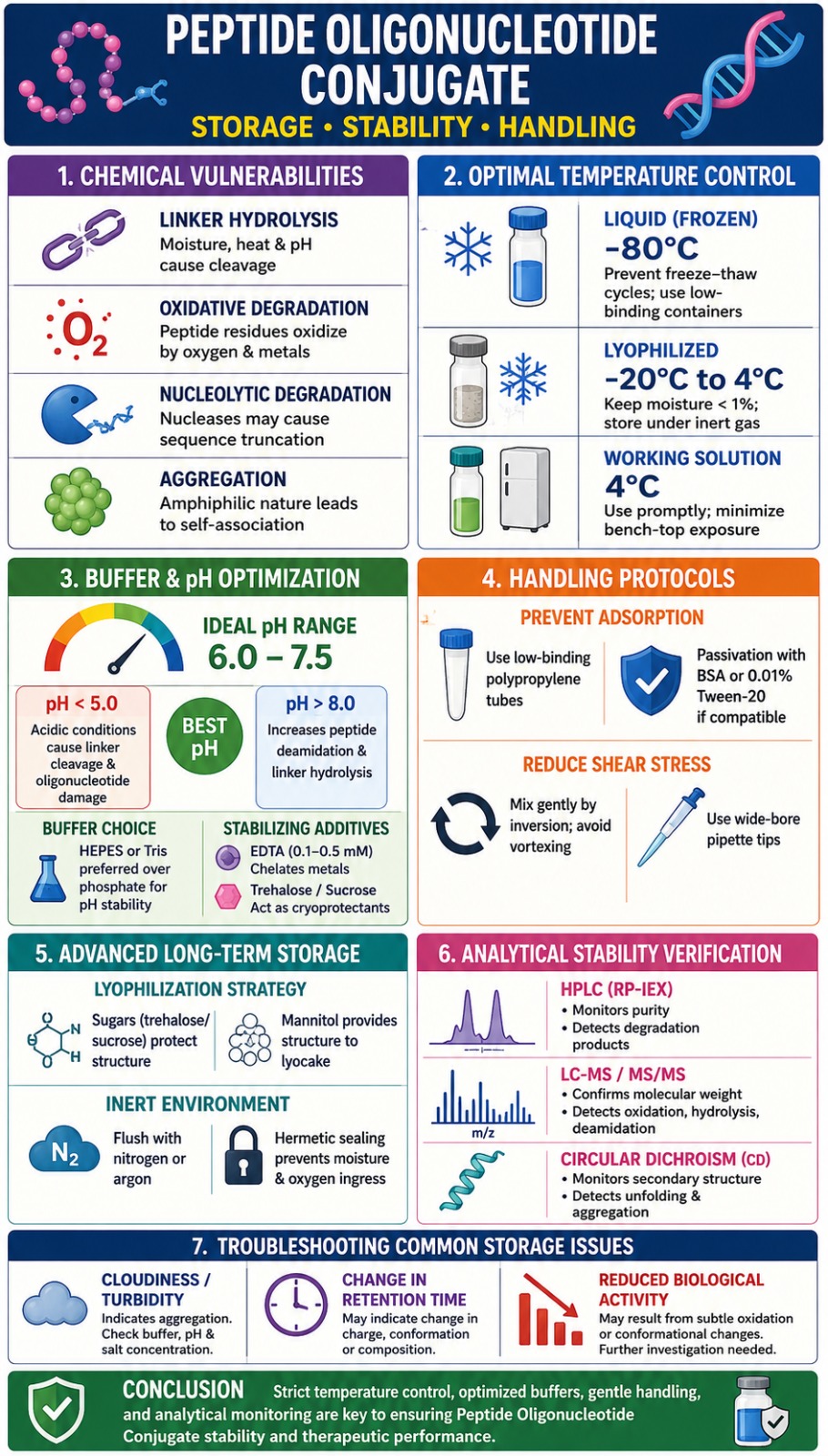 Peptide Oligonucleotide Conjugate Storage Stability Handling