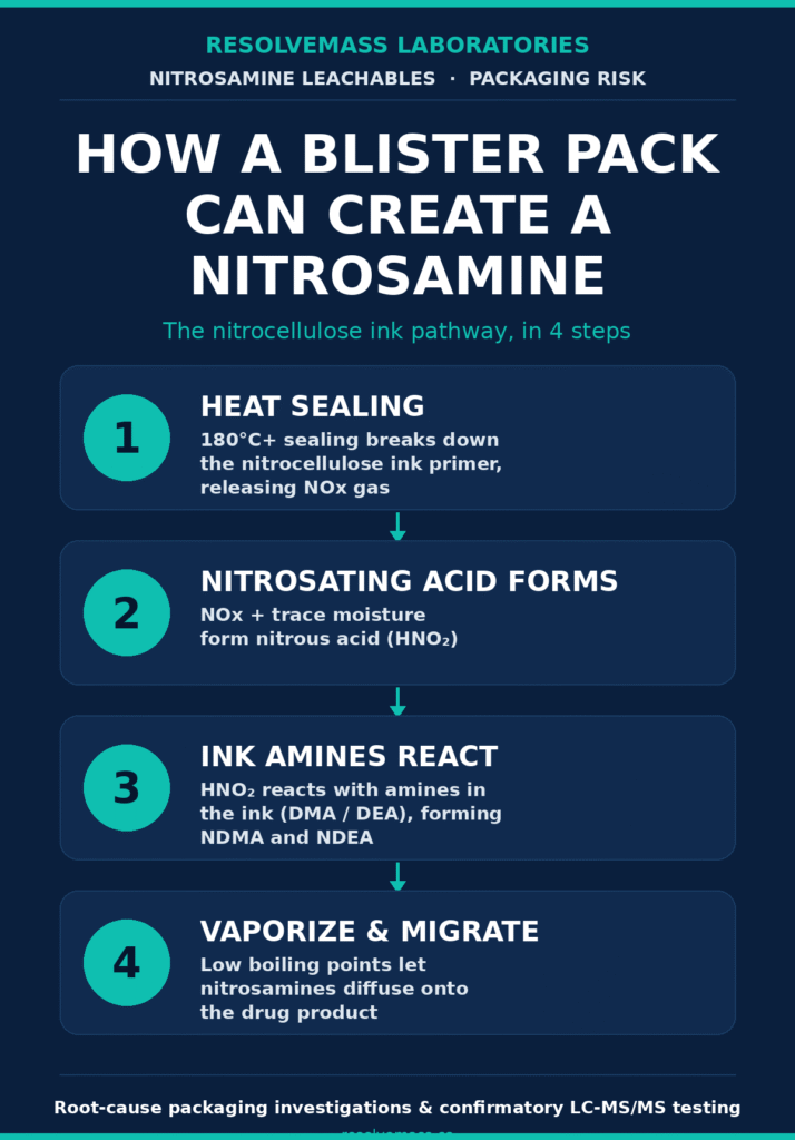 Mechanisms of Nitrosamine Leaching from Pharmaceutical Packaging