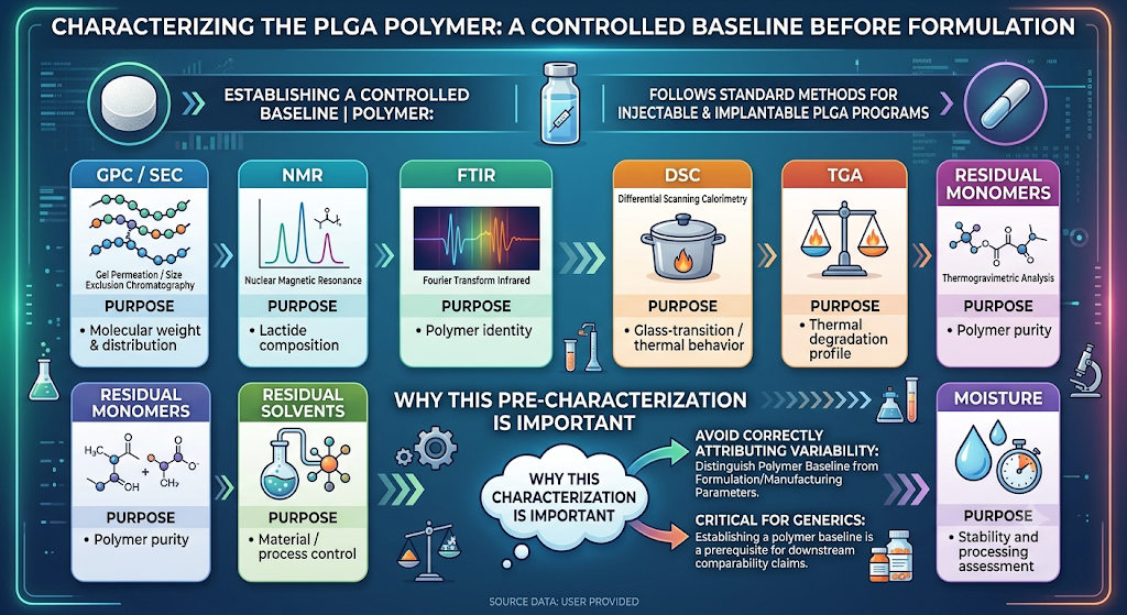 How Was the PLGA Polymer Characterized Before Formulation?