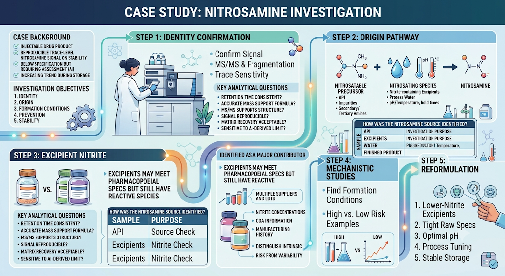 Case Study: Nitrosamine Root Cause Investigation for Injectable Drugs