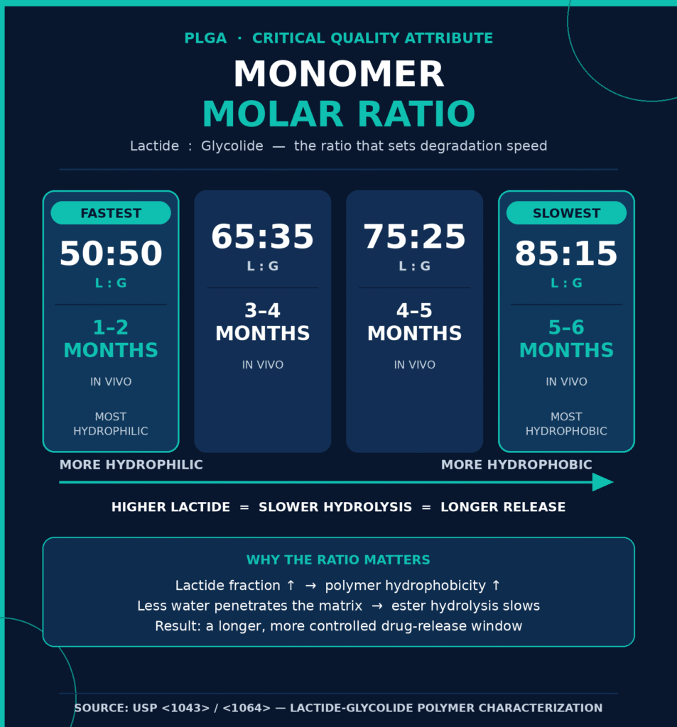 Monomer Molar Ratio (Lactide to Glycolide)