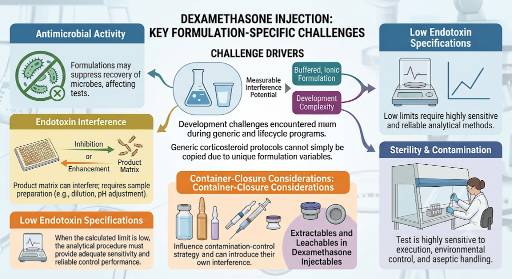 Formulation-Specific Challenges for Dexamethasone Injection