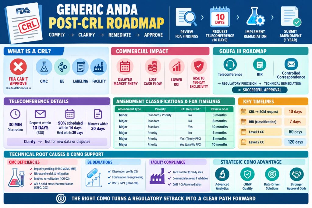 Complete Response Letter (CRL) for a Generic ANDA