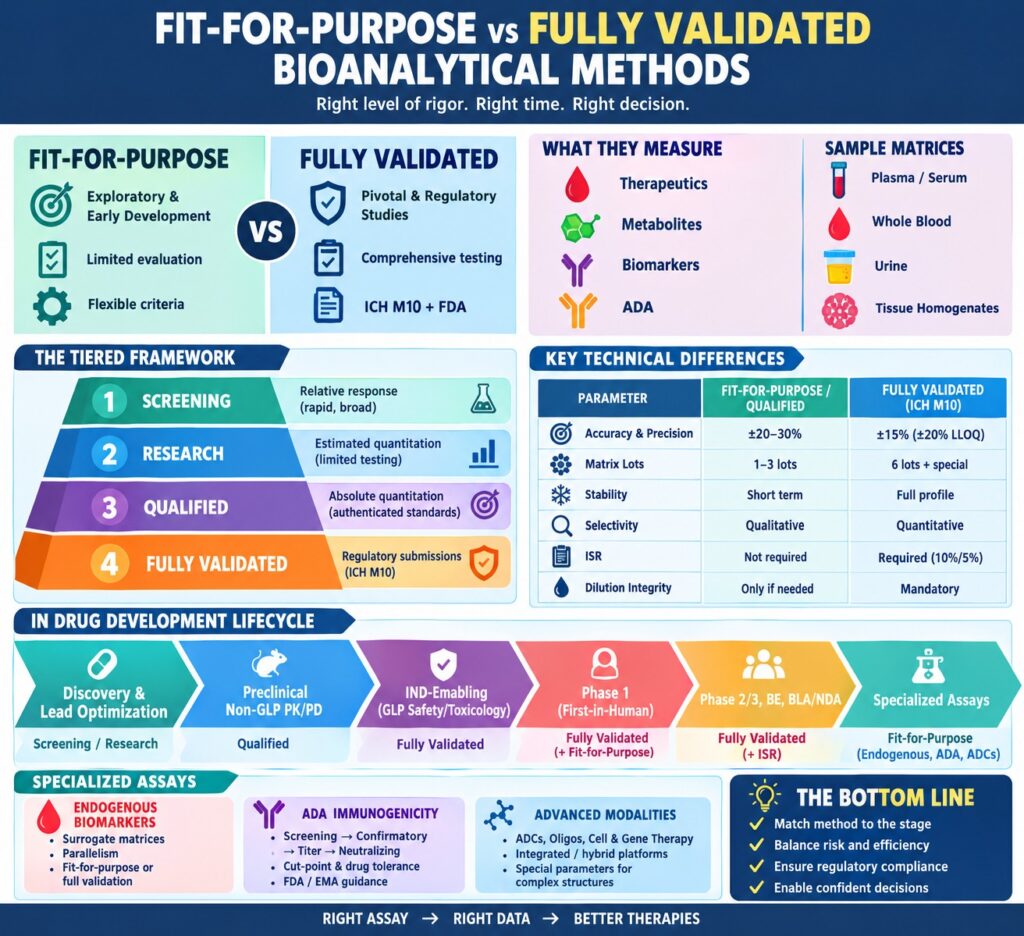 Difference Between a Fit-for-Purpose and a Fully Validated Bioanalytical Method