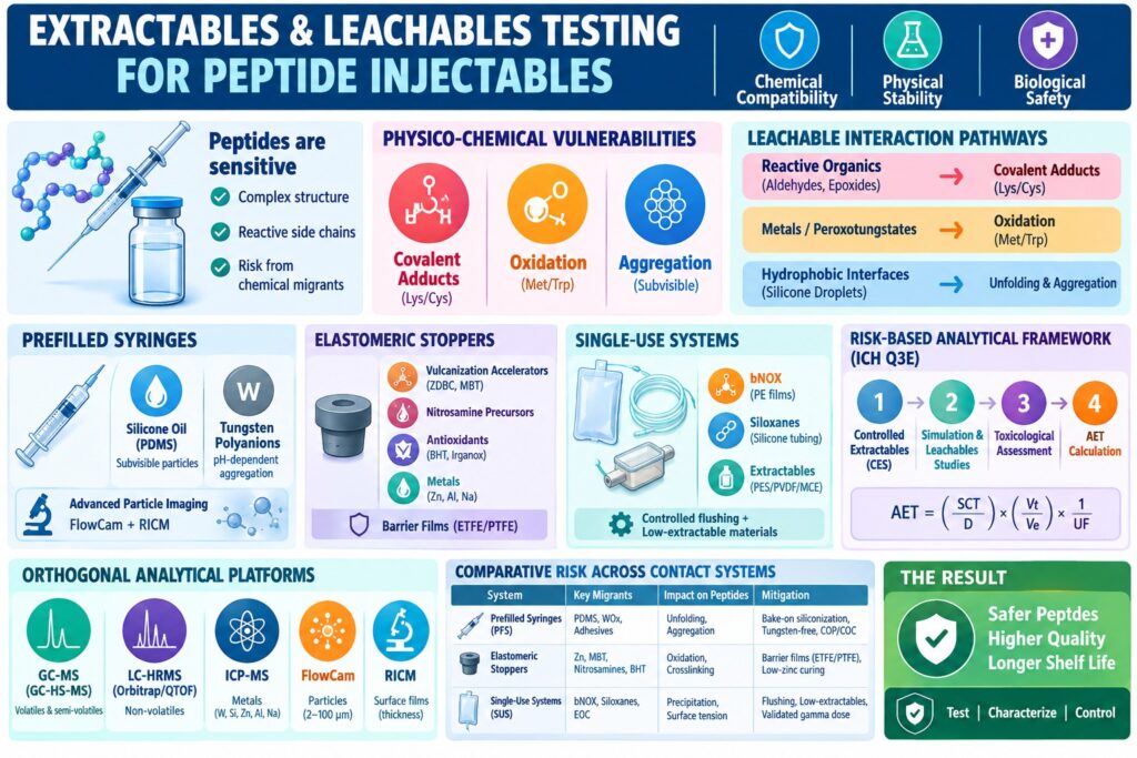 Extractables and Leachables Testing for Peptide Injectables
