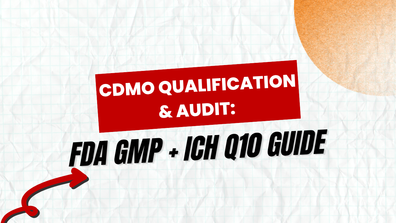 How to Qualify and Audit a CDMO Under FDA GMP and ICH Q10 Requirements