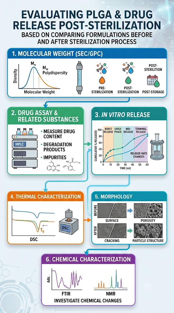 How Should PLGA Molecular Weight and Drug Release Be Evaluated After Sterilization?