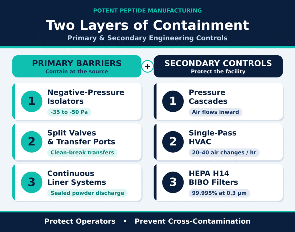 Primary and Secondary Engineering Controls in Peptide Manufacturing