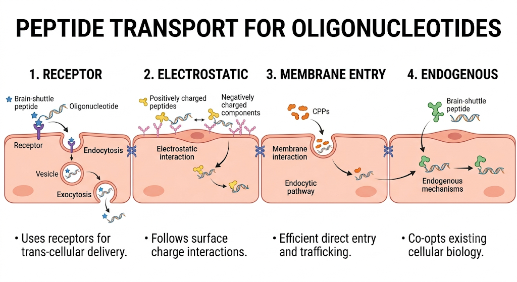 How Do Peptides Help Oligonucleotides Cross the Blood-Brain Barrier?
