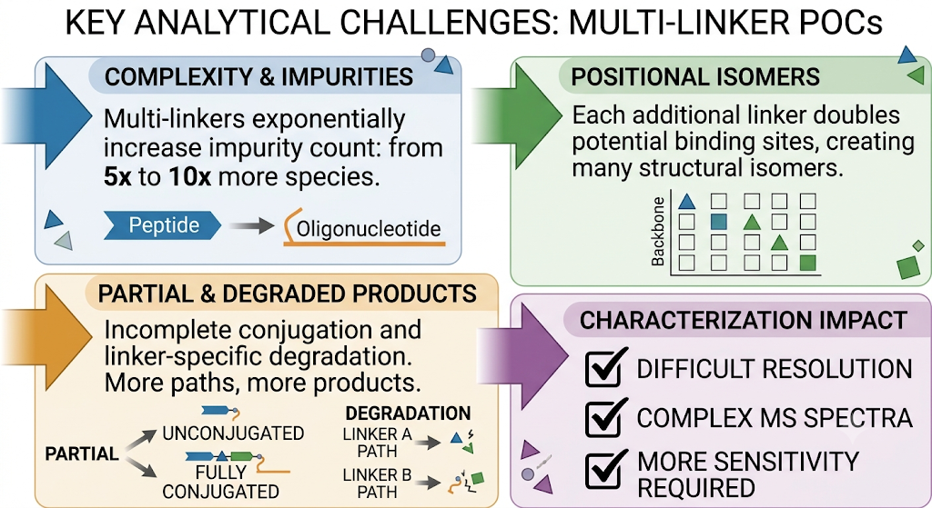 What Makes Multi-Linker Designs Analytically Challenging?