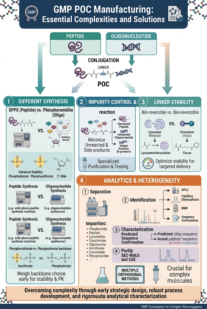 Why Is GMP Manufacturing of Peptide-Oligonucleotide Conjugates More Complex Than Single-Modality Manufacturing?