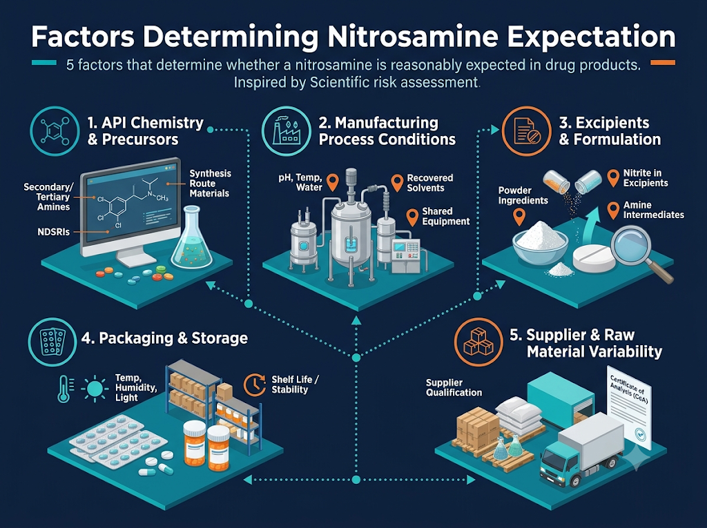 Which Factors Determine Whether a Nitrosamine Is Reasonably Expected?