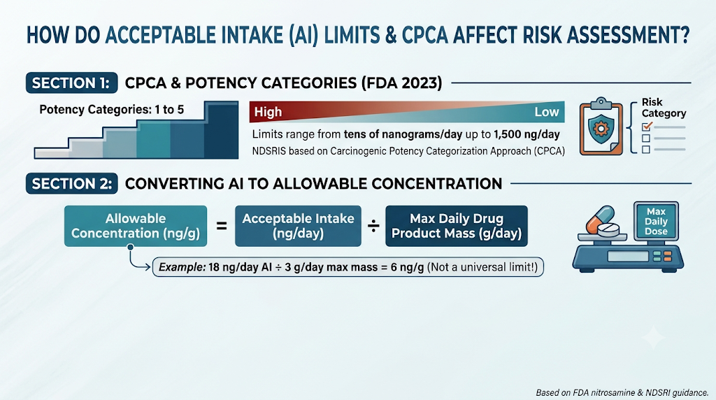 How Do Acceptable Intake Limits and CPCA Affect Risk Assessment?