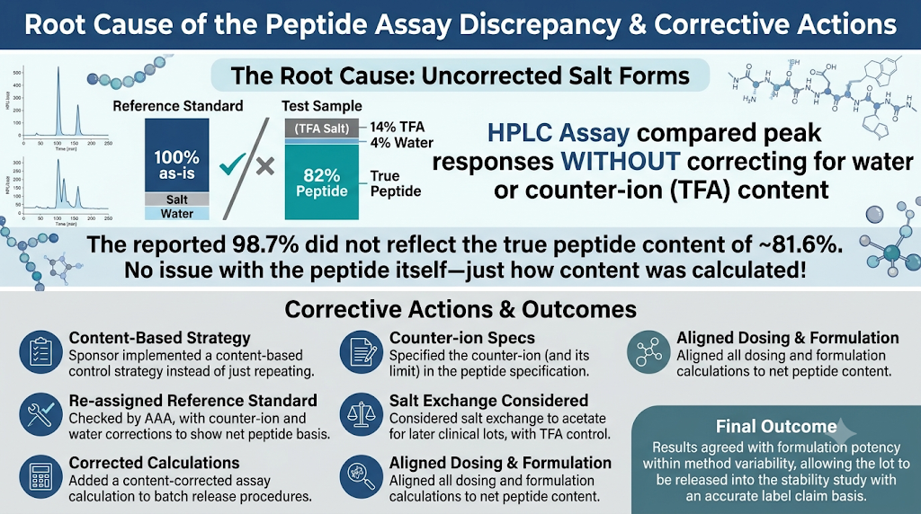Root Cause of the Peptide Assay Discrepancy