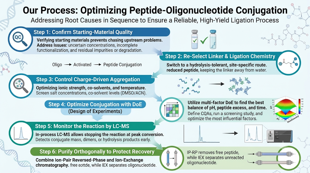 How Did We Approach Peptide-Oligonucleotide Conjugation Optimization?