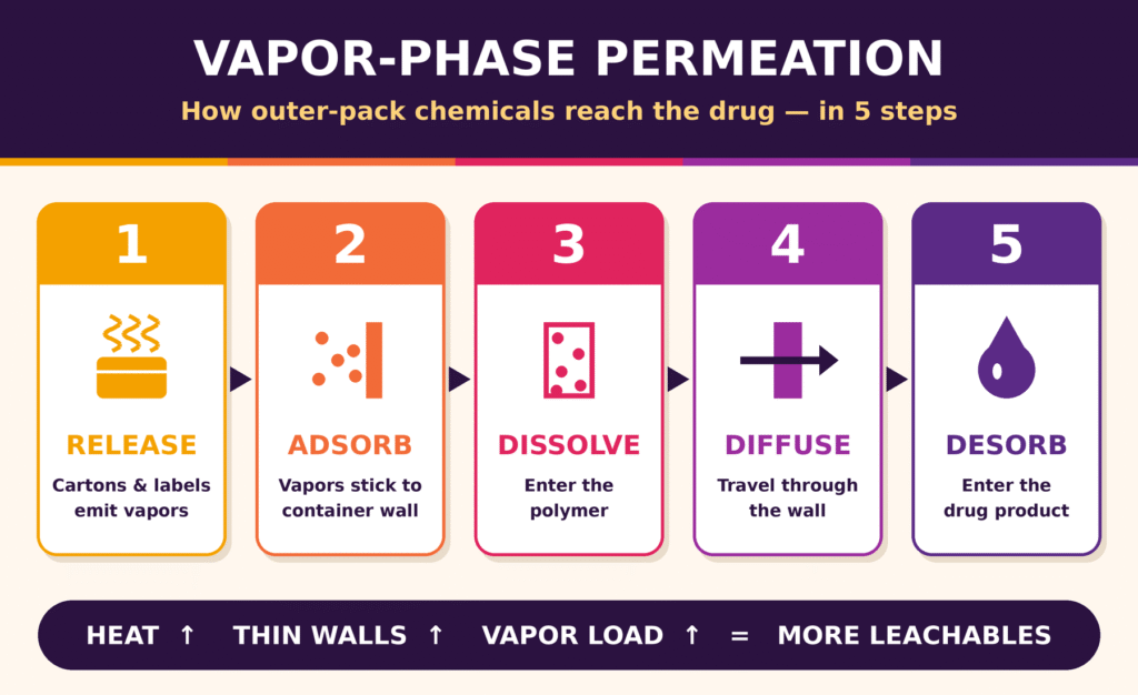 Vapor-Phase Outgassing and Permeation