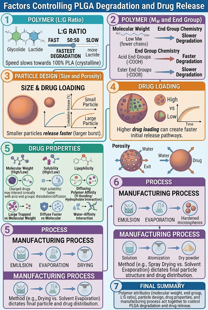 What Other Factors Control PLGA Degradation and Drug Release?