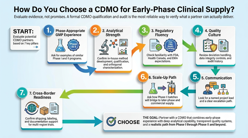 How Do You Choose a CDMO for Early-Phase Clinical Supply?